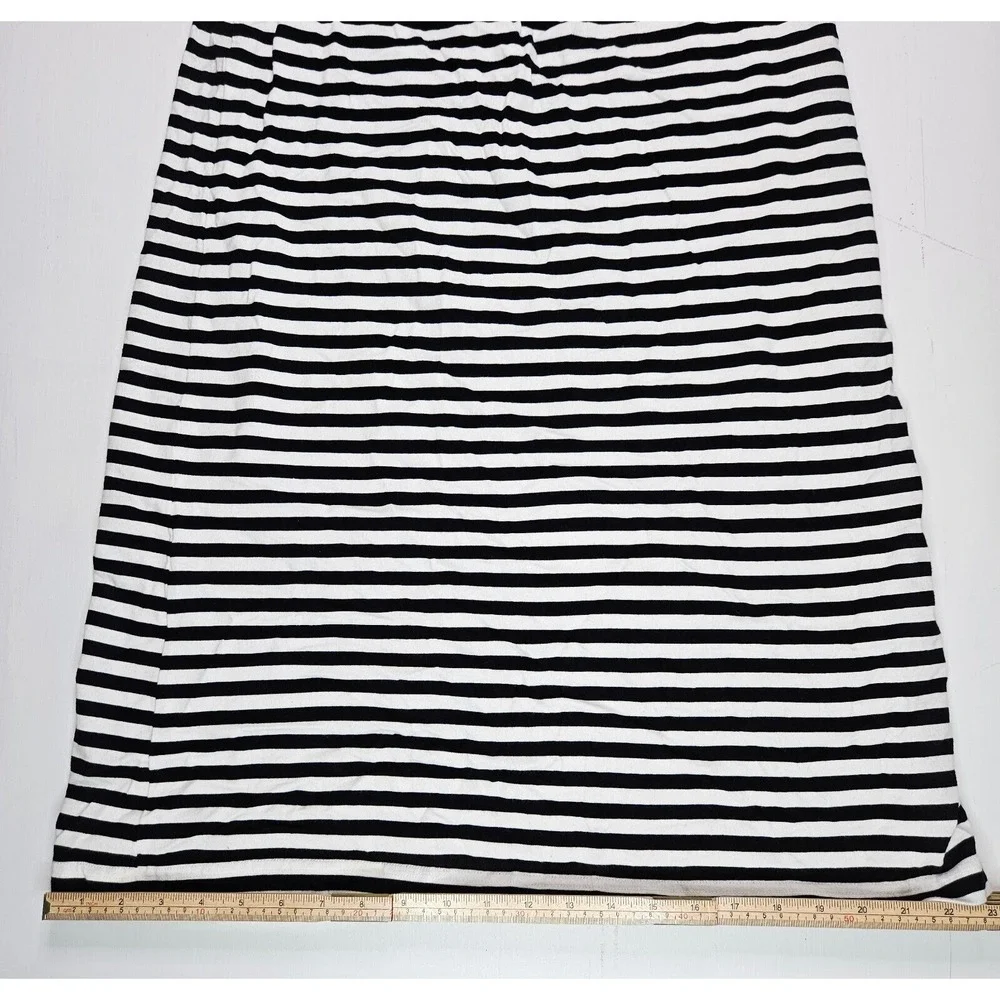 Kate Spade Stripe Off‎ the Shoulder Dress Women L Black White Ruffle Cotton H317